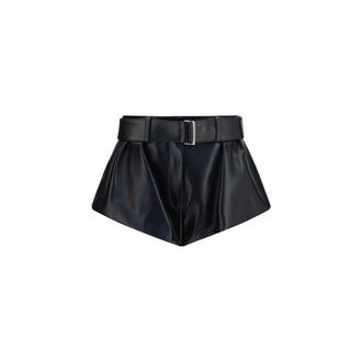 Magda Butrym Black Lambskin Bermuda Womens Shorts