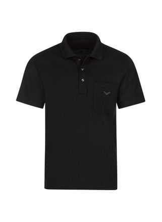 Trigema Poloshirt TRIGEMA TRIGEMA Poloshirt aus Single-Jersey, Herren, Gr. 4XL, schwarz, 100% Baumwolle, Basic, Shirts Poloshirt