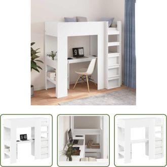 vidaXL Scrivania - Struttura letto a castello con scrivania Bianco 75 x 190 cm