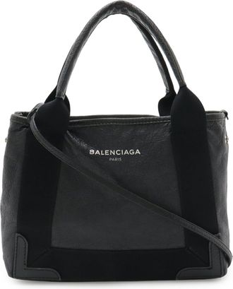 Balenciaga Black Leather Handbag Shoulder Bag Tote Bag (Pre-Owned)