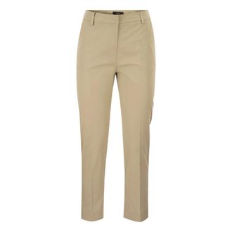 Max Mara Dames, Broeken, Beige, Maat: L Katoen