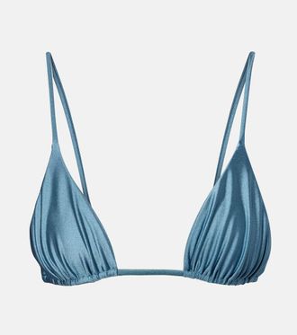 JADE Swim Via metallic-effect bikini top