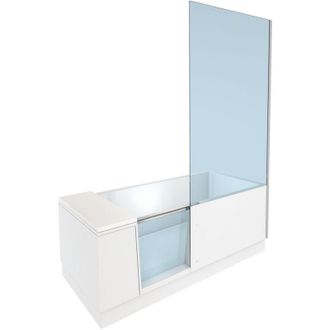 Duravit Duravit - Baignoires Shower + Bath avec porte, verre clair angle