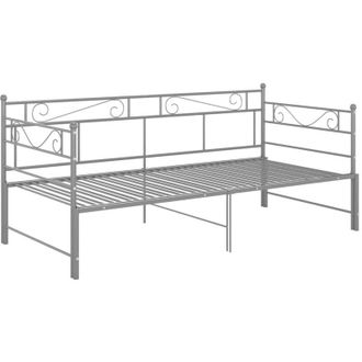 vidaXL Pull-out Sofa Bed Frame without Mattress Grey Metal 90x200 cm Vidaxl