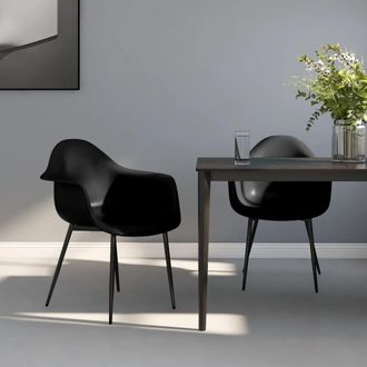 vidaXL Sillas De Comedor 2 Unidades Negras Pp Vidaxl