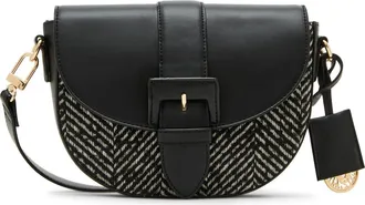 Anne Klein Saddle Crossbody Bag in Black/black-White at Nordstrom Rack