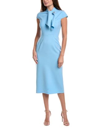 Oscar De La Renta Oscar De La Renta Cap Sleeve Wool-Blend Midi Dress