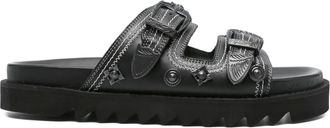 Toga Archives Sandali in pelle con fibbia - Nero
