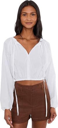 Faherty Coastal Poplin Nera Top Womens Clothing White : MD, Cotton