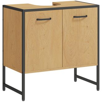 HOMCOM Bathroom Under Sink Cabinet for Basin without or with Pedestal - Natural wood finish | TJ Hughes