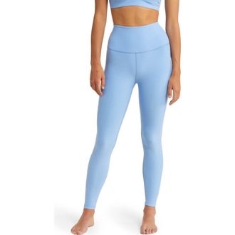 Beyond Yoga Caught in the Midi High Waist Leggings in Flower Blue Heather at Nordstrom Rack, Size X-Large