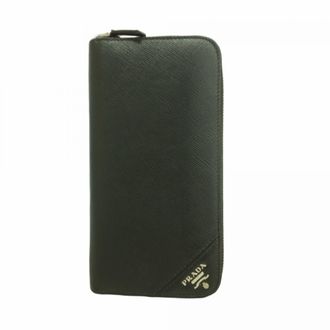 Prada Black Leather Long Wallet (Bi-Fold) (Pre-Owned)