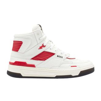 HUGO BOSS Heren Leren Trainers (Wit)