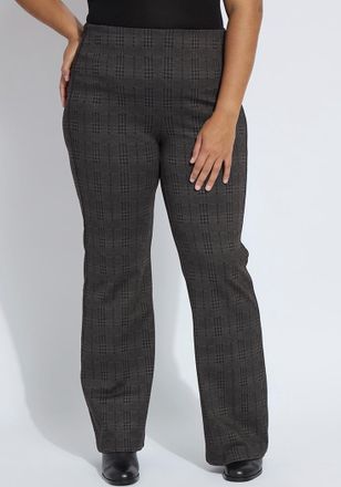 Lyss&eacute; Patterned Hi Waist Ponte Trouser w. Satin Piping Curvy (32.5 Inseam)