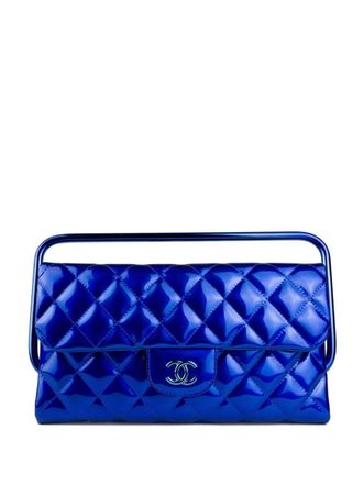 Chanel 2014 diamond quilted tote bag - Blue