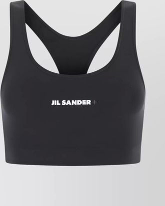 Jil Sander logo print cropped top