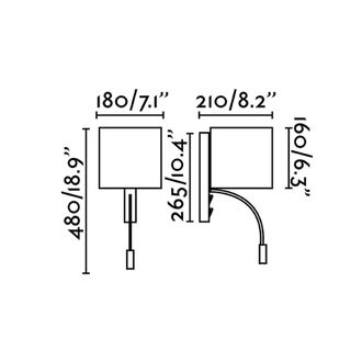 Faro Barcelona Faro Tira - Aplique De Pared Blanco E27 Con Luz De Lectura 3w 3000k