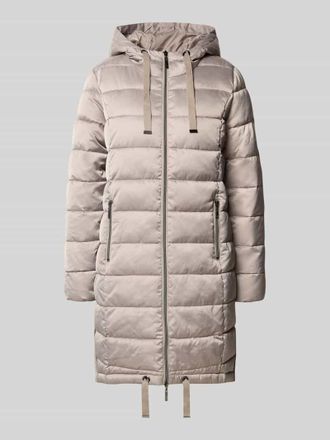 Monari Steppmantel mit Kapuze in Taupe, Gr&ouml;&szlig;e 34