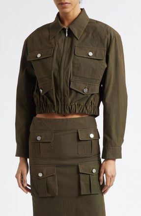 Shushu/Tong Crop Utility Jacket in Green at Nordstrom, Size 6 Us