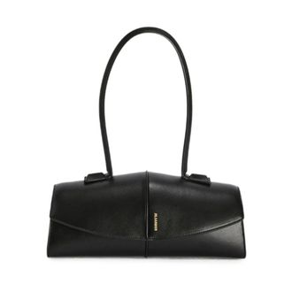 Jil Sander Kante Shoulder - Dames - Tassen - Zwart - Maat: ONE Size Leer