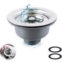 OEM Colecci&oacute;n De Coladores Para Fregadero De Cocina Crezuo De Acero Inoxidable, Cesta Coladora De Acero Inoxidable 304, Tap&oacute;n Colador Para Fregadero (114 