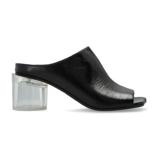 Maison Margiela Heeled Mules, female, Black, Size: 10 US Leather Heeled Mule
