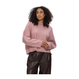 Summum Boxy Sweater Wool - Dames - Ronde hals truien - Roze - S - Wol - Truien & Vesten