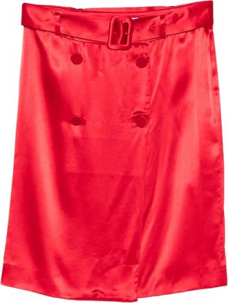 Ferragamo Midi-rok met ceintuur - Rood
