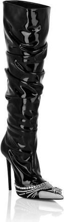 Philipp Plein Patent Leather Boots Hi-Heels Women in Black at Nordstrom, Size 35