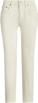 Ralph Lauren Relaxed Taper Ankle Straight - Dames - Vrijetijds broeken - Wit - 2XS - Katoen - Broeken