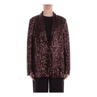 Manila Grace Jassen, Dames, Bruin, M, Polyester, Sequin Blazer