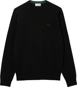 Lacoste Merino Wol Sweaters voor Mannen - Heren - Ronde hals truien - Zwart - L - Wol - Truien & Vesten