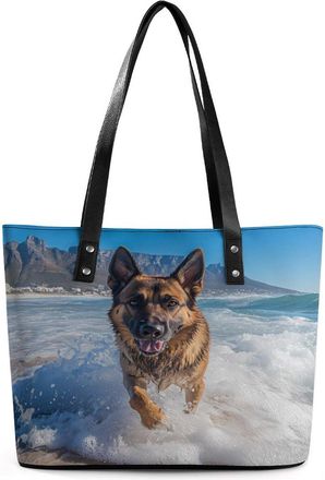 Generic German Shepherd Tote Bags for Women Cute Shoulder Purses Handbags