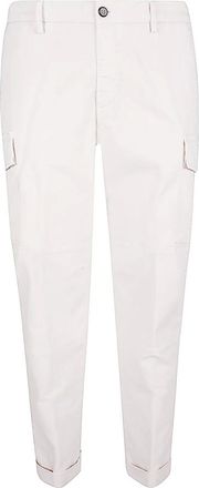 Eleventy Broeken, Heren, Wit, W33, Katoen, Cargo katoenen broek met zakken