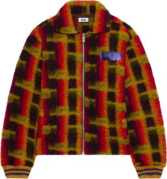GCDS Giacca Teddy Full Zip - Heren - Jassen - Veelkleurig - M - Wol - Jassen