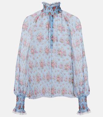 Dolce & Gabbana Blusa in seta e cotone con stampa