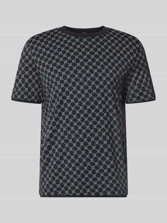 Joop T-Shirt mit Logo-Muster und Rundhalsausschnitt in Blau, Gr&ouml;&szlig;e XXXL