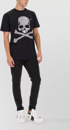 Philipp Plein rhinestone crew neck t-shirt with skull graphic