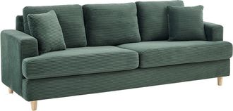 Vente-Unique Sof&aacute; 3 plazas de pana verde YOCABA