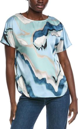 Anne Klein Bateau Neck Satin Blouse