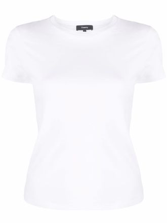Theory short-sleeve pima cotton T-shirt - women - Pima Cotton - M - White