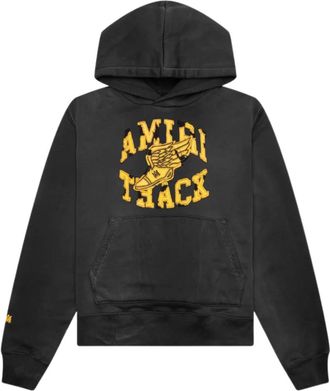 Amiri Mens Track Hoodie Faded Black Cotton - Size X-Small