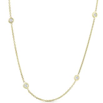Pompeii3 1ct Diamonds By The Yard 18 14K Yellow Gold Womens Necklace