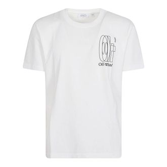 Off-white T-Shirts, male, White, Size: S Cotton T-shirt with Arrow logo
