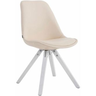 Clp Sedia pranzo Laval in similpelle gambe quadrate bianco crema
