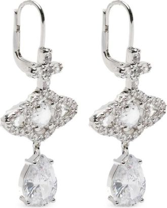 Vivienne Westwood Olympia CZ Oorbellen - Dames - Oorbellen - Wit - ONE Size - Accessoires