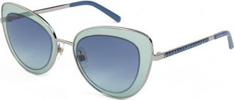 Swarovski Womens SK0144-5114W SK0144 51 5114W Sunglasses - Blue - One Size