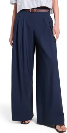 TWP Drew Pleated Wide Leg Cashmere Pants in Blueberry at Nordstrom, Size 00