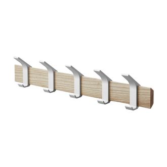Yamazaki Tableware Perchero De Pared 5 Ganchos Fresno Beige