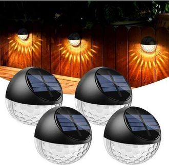 OEM Juego De 4 Apliques Solares Led Para Pared, Apliques De Pared Para Exteriores, Resistentes Al Agua Ip65, Iluminaci&oacute;n Decorativa De Pared, Luz Blanca C